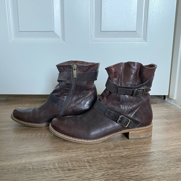 ***SOLD***Paul Green Brown Moto Boots - Picture 1 of 4